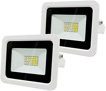 WCT 2 Pack Projecteur LED 10W Blanc Chaud (3000K) Projecteur IP68 Étanche Réflecteur Mural Extérieur Éclairage Projecteur Carré De Jardin Lumière De Sécurité Extérieure