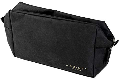 Abbiuty Kulturbeutel (Recyceltes und veganes Kraftpapier) hochwertige Kulturtasche für Frauen und Männer, Große Kosmetiktasche 4 Liter Stauraum, nachhaltige Waschtasche