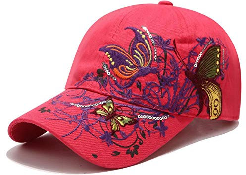 Baseball Kappe Sun Butterfly Cotton Baseball Caps Frauen Stickmützen Hysteresenhut Für Männer Casquette Gorras Bone Cap Für Frauen XXL Rot