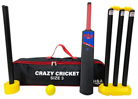 H&A Sports Cricket-Set für Kinder, Kunststoff, Größe 3 und 5 (Größe 3)