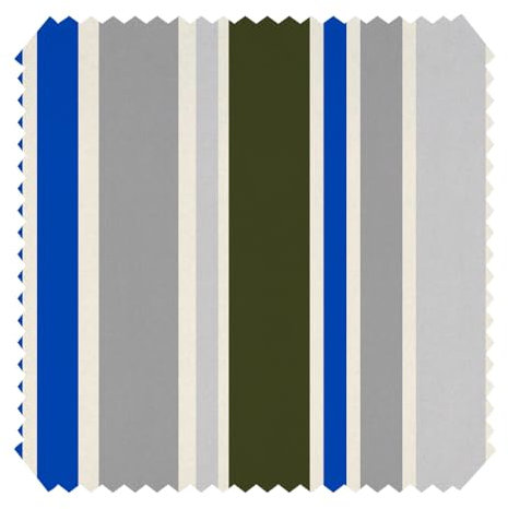 novely® OXFORD 210D - D118 Streifen Blau/Khaki/Grau - Bedruckter Polsterstoff - Outdoor Dekostoff - Wasserabweisende Reißfeste Meterware 1lfm