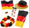 Fan-Set Deutschland – Best of Fanartikel Germany - Deutschland Flagge Fahne, Autofahnen, Sonnenhut, Hawaii Kette, Blinky, Gesichtstattoo Deutschlandset Mehrfarbig