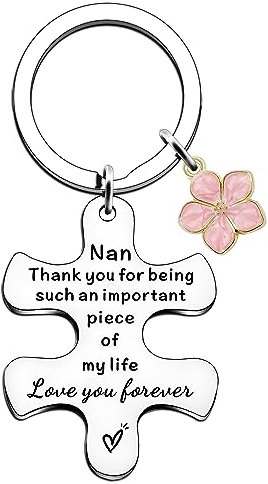 SDOFY Nan Gifts Nan Keyring Birthday Gifts from Grandchildren Mothers Day Christmas Keychain Present for Nan Never Forget That I Love You Forever, Silver, One Size