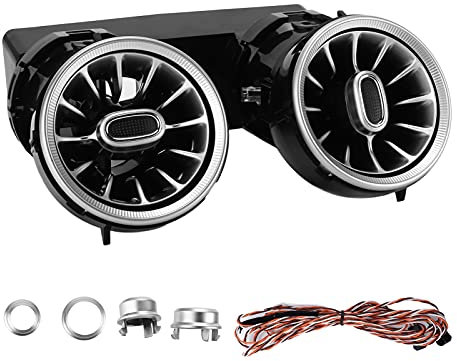 Akozon Auto-Turbo-Entlüftung 3 Farben Turbinen-Entlüftungsöffnung Hinten mit LED Umgebungslicht-Kit Ersatz für C GLC-Klasse W205 X253 2015-2018