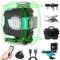 DECTEAM 4D Laser Level Green Self-Leveling, 4x360° 16 Lines Cross Horizontal & Vertical Laser Spirit Level, Remote Control, Li-ion Battery with Type-C Charging, Adjustable Rotating Base, Lifting Base
