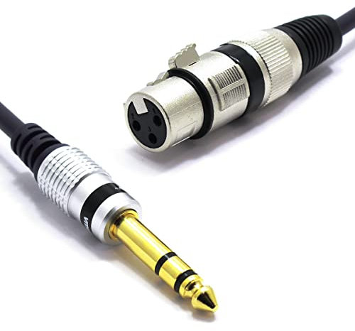 VITALCO XLR Buchse auf 6,3mm Stereo Klinke Kabel 1.5m Mikrofonkabel 3 Polig auf 6.3 TRS Klinkenstecker Adapter