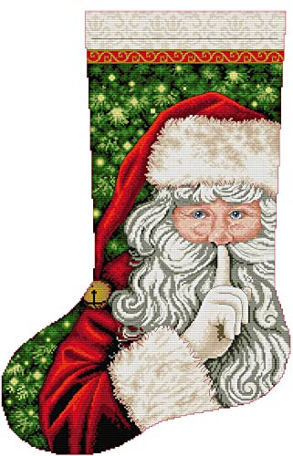 Awesocrafts Kreuzstich Stickpackungen Vorgedruckt Weihnachten Strumpf Weihnachtsmann Bilder Vorlagen Sticken Set Vorgedruckt 14CT 2 Stränge
