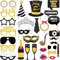 Silvester Deko – 30 Fotorequisiten für Neujahr Silvesterdeko, Dekoration Set mit Photo Booth Props Fotoaccessoires Silvesterparty
