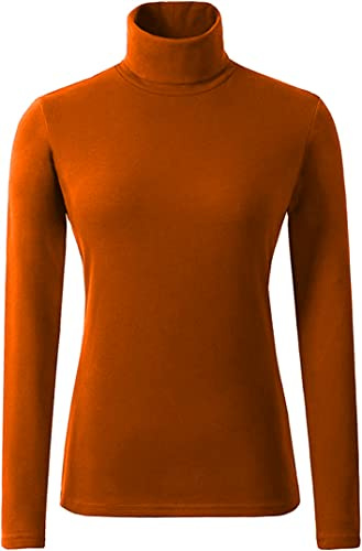 Ladies Polo Roll Neck Tops Long Sleeve Turtle Neck Plain Jumpers for Women Top T Shirts UK Plus Size 8 to 26.