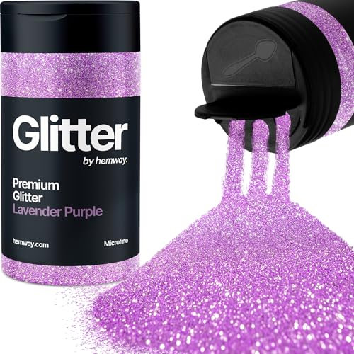 Hemway Premium Glitter Shaker - Lavender Purple | 125g Microfine Metallic Flake Sequins for Resin & Epoxy Crafts | Craft Supplies for Tumblers, Festival, Hair, Face, Body, Eye & Nail Art