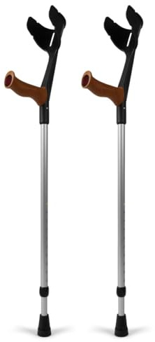 Pulox - Magic-Soft - Unterarmgehstütze mit Soft-Grip - max. 130 kg - Paar (2 Stk.) - Schwarz/Kork