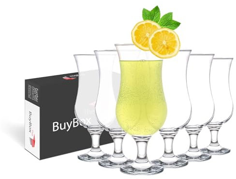 Set di 6 Bicchieri Cocktail Alti, Bicchieri da Pina Colada da 460 ml/15,5 oz, Bicchieri da Frappè, Mojito, Margarita, Sangria, Bicchieri Aperol Spritz, Bicchiere Grande da Uragano, Bicchiere da Gelato