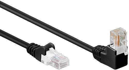 electrosmart 1m Black CAT6 Ethernet Network Cable with 90 Degree Right Angled RJ45 Connector CAT 6