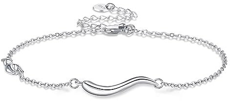 YAFEINI Italienisches Horn-Handarmband, Sterling Silber, italienisches Horn-Armband, Cornicello und Mano Cornuto, Glücksschutz-Amulett-Schmuck für Frauen und Mädchen