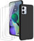 LYZXMY Funda para Motorola Moto G54 5G(6.5) Negro Carcasa +3 Protectores de Pantalla de Vidrio Templado, Carcasa Suave de Silicona TPU, dureza 9H, Protector de Pantalla de Vidrio Templado