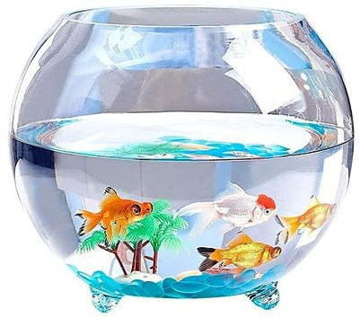 Pecera de escritorio Glas-Aquarium, rund, verdickt, hydroponisches Goldfisch-Aquarium mit Füßen, Desktop, kleines Mini-Schildkröten-Aquarium, Kugel-Hydrokultur-Pflanzen-Aquarium Decoración Pecera