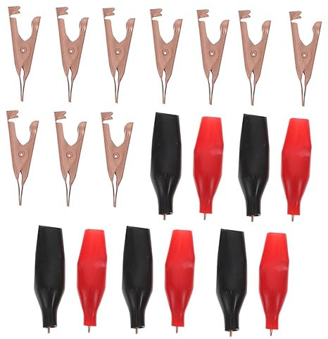Housoutil 20 Stk Krokodilklemme Aus Reinem Kupfer Kupferlot Waschbecken-clips Elektrische Krokodilklemmen Kleine Krokodilklemmen Zahnlos Lötklemme Testlinie Boutique Welle Und Feder - Stahl