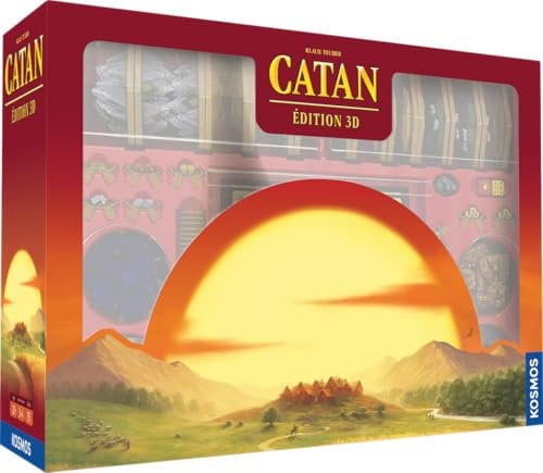Kosmos – Asmodee – Catan – 3D Deluxe Edition – Gesellschaftsspiele – Strategiespiele – Entwicklungsspiel ab 10 Jahren – 3 bis 4 Spieler – französische Version