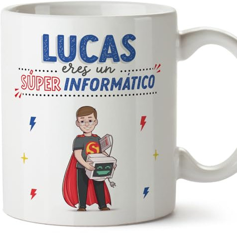 MUGFFINS Tazas Personalizadas para INFORMÁTICO hombre - En Español - ¡Eres Súper! - 11 oz / 330 ml - Regalo Personalizable original y divertido
