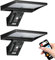 JESLED Lampe Solaire Exterieur, 104 Eclairage Exterieur Solaire avec Télécommande, 3 Couleurs Lumiere Solaire Exterieur, 4 Modes Projecteur Solaire Exterieur pour Jardin, Cour, 2 Paquet