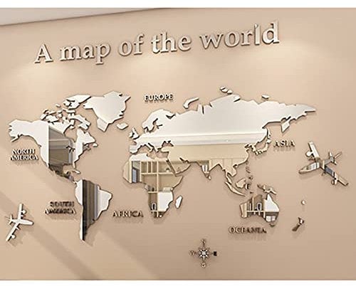 Weltkarte Wanddekoration, 3D-Wandaufkleber, DIY Weltkarte, Wandaufkleber, Wandbilder, Karte, Acryl, Büro, Wandkunst, Dekor Für Zuhause