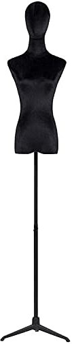 VejiA Schaufensterpuppenkörper, Schaufensterpuppenkörper, Torso, Kleiderform, Schneiderpuppe, Samt, höhenverstellbar, 150–200 cm, Stativständer