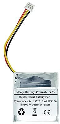 470 mAh 3,7 V Ersatzakku für Plantronics Savi 8220, Savi W8220, B8200 Wireless Headset, 203035-01, 203055-01, 208769-01, 208769-02, 213199-01