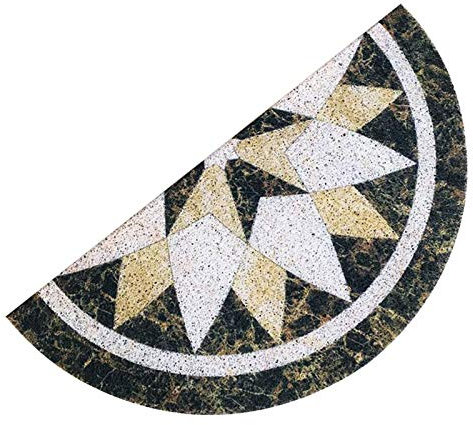 Paopaoldm Semi-Circle Doormat Anti Slip Marble Pattern Half Moon PVC Floor Mat 30X60cm Runners For Hallways Slip