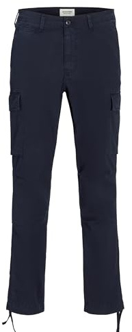 JACK & JONES Male Cargo Trousers Tapered Fit Cargo Trousers, Dark Navy, 28 W/ 30 L