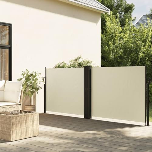CFODOJ Home & Garden Artikel - Seitenmarkise - Ausziehbar Creme 100x1000 cm