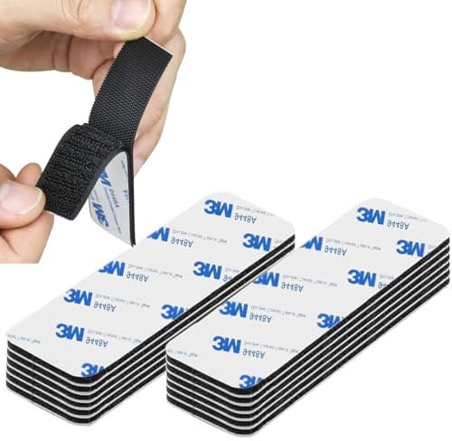 OMBRISA Feltro Adesivo 10 pezzi, Adesivi Biadesivo Extra Forte 3 x 10cm, Riutilizzabile Feltro Adesivo Forte per Tessuto, Rettangolo Stretch Adesivo per Casa, Ufficio (10pcs)