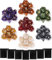 TIDEVAN Polyedrische Würfel,7 x 7(49 Stück) Polyedrische Würfel Set Polyedrische RPG Würfel Würfel Tischspiele mit 7 Schwarze Kordelzugbeutel,für DND MPG MTG Dungeons und Dragons D20 D12 D10 D8 D6 D4