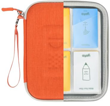 PROfezzion for Yoto Card Holder Case, Card Album up to 88 Cards, Transparent Protective Pages & Angled Pockets for Convenient Access, Zipper Design with Carry Strap, Storage Card Organizer (Orange)