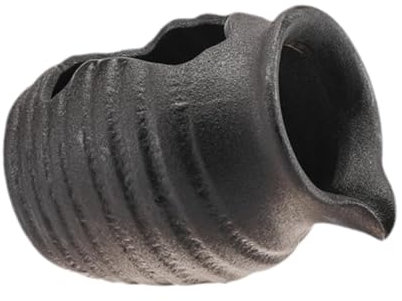 KESOTO Zirkulierendes Wasser Tontopf Hydrokulturvase Wasserfall Dekor Wasserbrunnenglas für Den Desktop Im Freien Wasserbrunnenglas, Schwarz