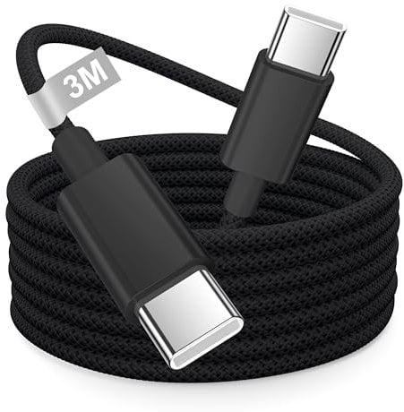 iPhone 15 16 Charger Cable 3M, USB C Charger Cable 3M Long Type C to Type C Fast Charging Lead USBC Fast Charge Wire for iPhone 16 Pro Max/16 Plus/15 Pro Max/15,iPad Pro/Air/Mini 7,Samsung S25 S24 S23