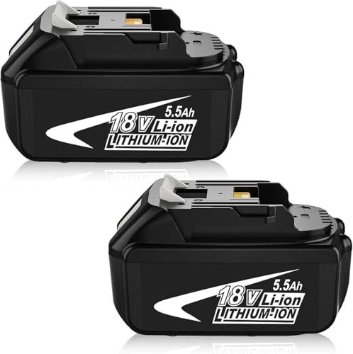 2Packs 5500mAh Ersatzakku für makita akku 18V 5.5Ah Ersatzakku für makita Akku 18V BL1860B BL1850B BL1850 BL1840 BL1830 BL1860 BL1860B BL1835 BL1845 BL1850 mit LED-Anzeige