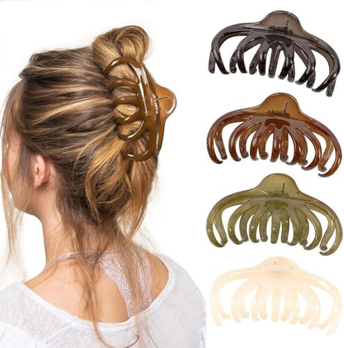 Ttpsry Lot De 3 Pinces À Cheveux En Plastique Résistant Accessoires De Coiffure Élégants Et Pratiques Pour Femmes Pince Crabe Pour Cheveux Longs Et Épais Couleurs Assorties