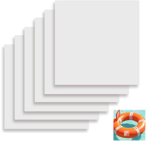 6PCS Air Mattress Patch Kit, Airbed Repair Kit, Air Bed Repair Patch Kit, Air Bed Puncture Repair Kit, Inflatable Patch Repair Kit, for Paddling Pools, Tents, Swimming Pools, Buoys(8.8 * 8.8cm)