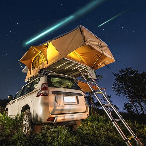 Generic Dachzelt Hartschale, Dachzelt for SUV/LKW | Wasserdichtes 5-Personen-Autodachzelt | Aerodynamische Aluminiumlegierung mit Schnellaufbausystem