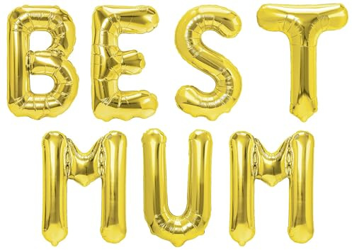 Party Austria Folienballon Schriftzug 35cm Höhe Buchstabenballon Mama/Papa/Oma/Opa Luftballon (Best Mum)