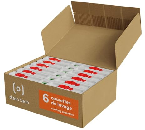 Daan Tech Cassettes de Lavage pour Bob – Lot de 6 Cassettes de Lavage pour Bob le Lave-Vaisselle – Compatible et Efficace