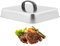 Tapa de la parrilla, cubierta rectangular rectangular de acero inoxidable con mango cómodo, cubierta de óseo resistente al calor para la cocina de la barbacoa interior y al aire libre, 9x6.7x2