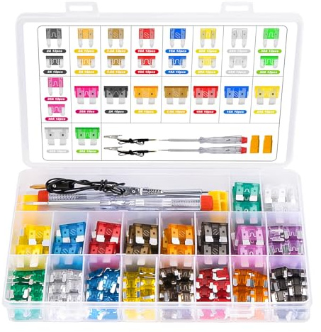 EKUWU 306 PCS Car Fuses Assortment Kit, Mixed Vehicle Blade Fuses Kit with 2 Car Circuit Tester and Fuse Puller, Standard & Mini & Low Profile Mini Fuse 2 A 5 A 7.5 A 10 A 15 A 20 A 25 A 30 A 35 A