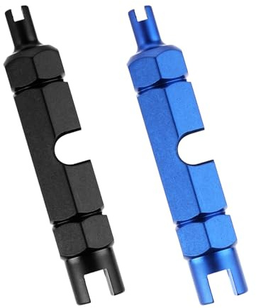 Bruislard 2 Pcs Valve Core Repair Tool Valve Core Remover Tool for Schrader and Presta Valves Mountain Bicycle and Road Bike (Blue and Black)