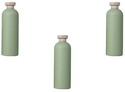 KAJNBN 3 Stück Nachfüllbare Shampoo Flaschen 400ml Grün aus Pe und Pp Leicht und Poliert für Reisen und Heimgebrauch