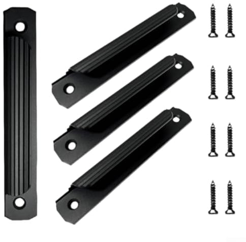 Maniglie per porte scorrevoli in alluminio, installazione senza trapano, 12 cm, per armadio, armadio, armadio, porta schermo (nero)