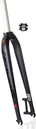 NIKANXIA Rigid MTB fork compatible with 26/27.5/29 inches, 1 1/8 inch threadless straight steerer, lightweight aluminum front fork with quick release & disc brake mount