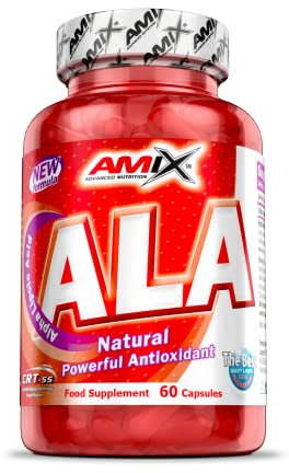 AMIX - Complemento Alimenticio - ALA Alpha Lipoic Acid en Formato de 60 Cápsulas - Propiedades Antioxidantes - Ideal para Controlar el Nivel de Glucosa en Sangre