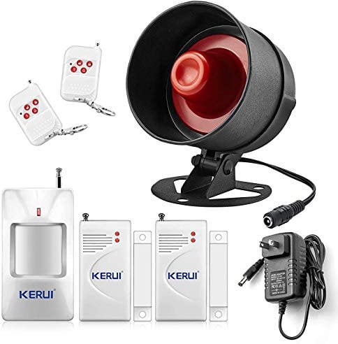 KERUI Home Security System Indoor Outdoor Weather-Proof Siren Window Door Sensors Motion Sensor Alarm with Remote Control More DIY, Wireless House Hotel Garage Shop Burglar Door Alarm, NO WIFI/GSM/APP