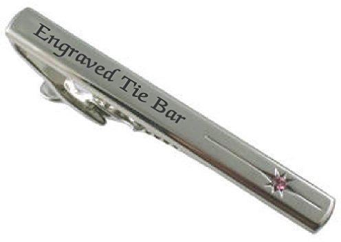 Rose clair rose cristal gravé Pince à cravate Barre ~ personnalisé Cravate Plus Select Pochette cadeau